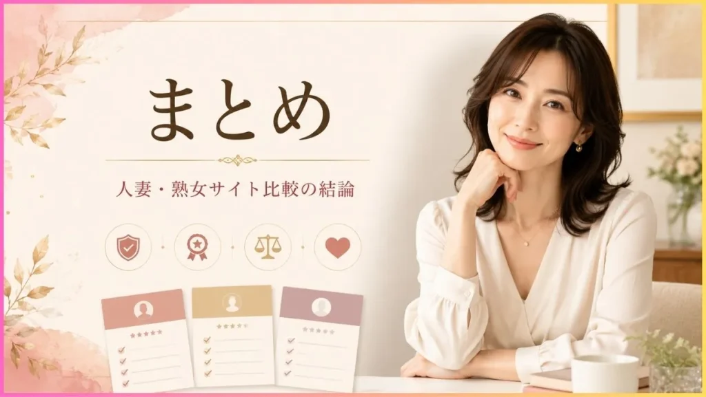 人妻・熟女サイト選び、比較の結論